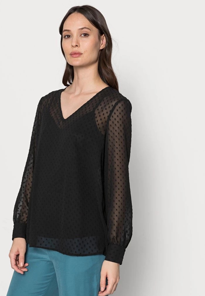 Chemise ANNA FIELD Anna Field V Neck Blouse Noir Femme | DIJ-6318253